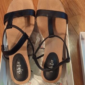 Style & Co. Black and Tan Women's Sandals